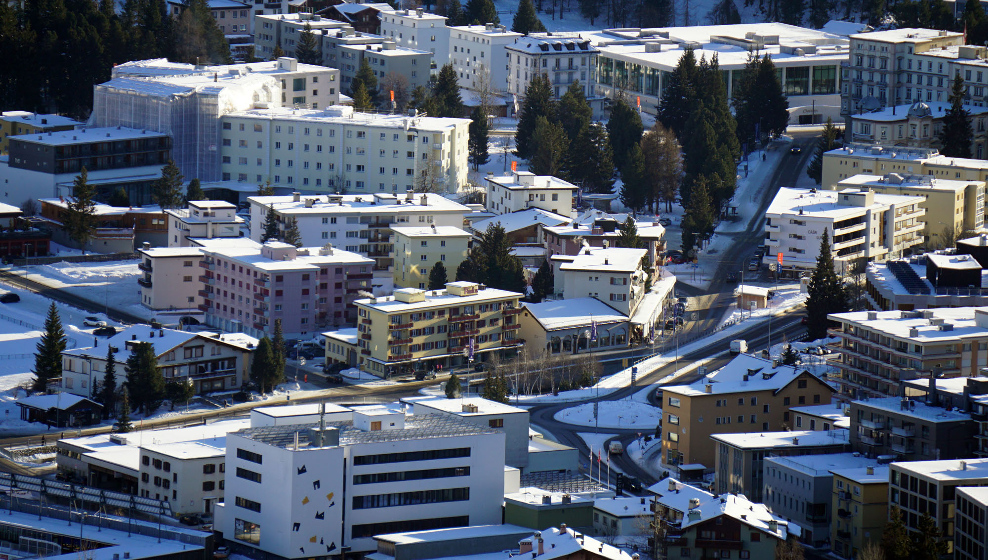 St Moritz's architecture was a mix of old and new.